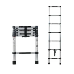 Heavy Duty 150 Kg Load Capacity 7-Steps (6.5 Feet) Telescopic Aluminium Ladder With 1 Year Warranty
